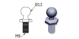 Technical drawing - Endfitting - Ballstud